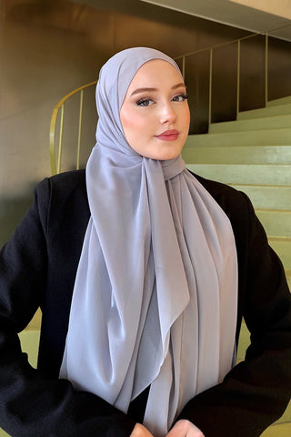 Krep Şifon Şal - Gri