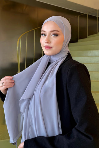 Krep Şifon Şal - Gri