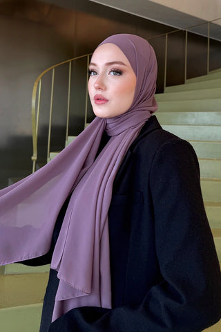 Krep Şifon Şal - Gül Kurusu