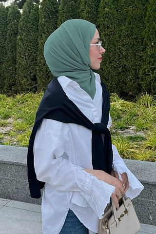 Krep Şifon Şal - Mint