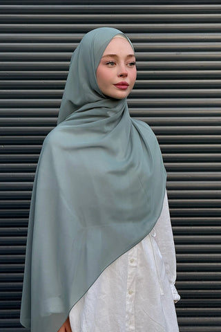 Krep Şifon Şal - Mint