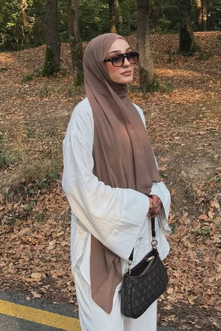 Krep Şifon Şal - Mocha