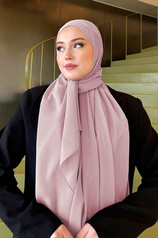 Krep Şifon Şal - Pembe