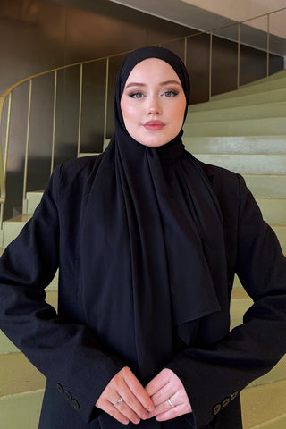 Krep Şifon Şal - Siyah