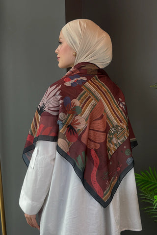 Laurel Desen Omuz Şalı - Bordo