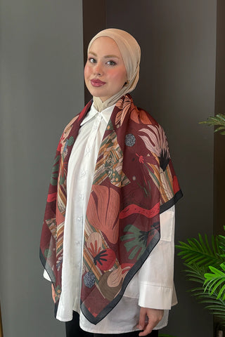 Laurel Desen Omuz Şalı - Bordo