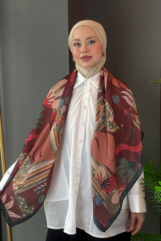 Laurel Desen Omuz Şalı - Bordo
