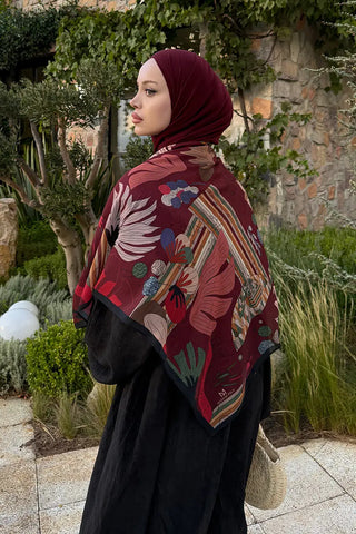 Laurel Desen Omuz Şalı - Bordo