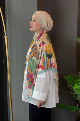 Laurel Desen Omuz Şalı - Renkli