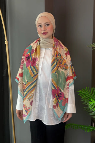 Laurel Desen Omuz Şalı - Renkli