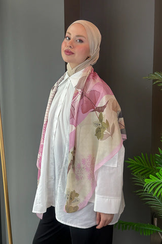 Linden Desen Omuz Şalı - Pembe