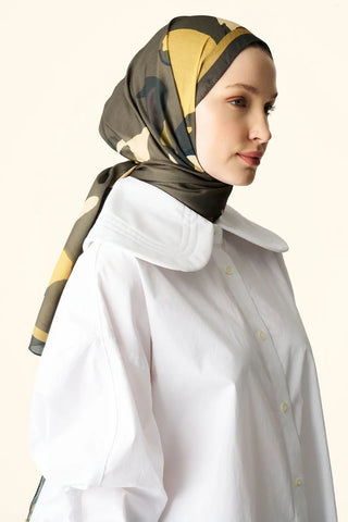 Liva Desenli Pamuk Dokulu Şal - Yeşil