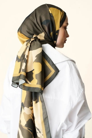 Liva Desenli Pamuk Dokulu Şal - Yeşil