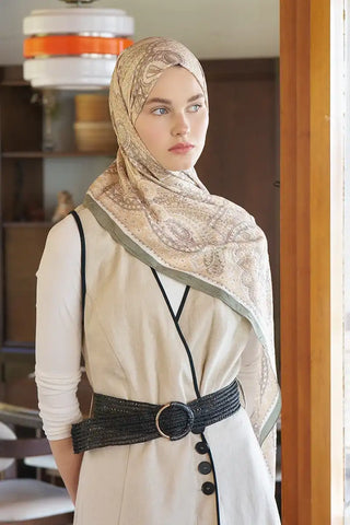 Live Siena Desen Şal - Yeşil