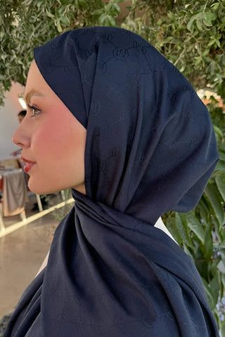 Monogram Jakar Şal - Gece Mavisi