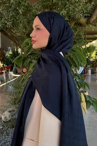 Monogram Jakar Şal - Gece Mavisi