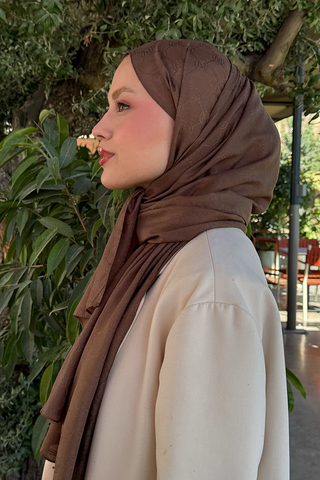Monogram Jakar Şal - Kahverengi