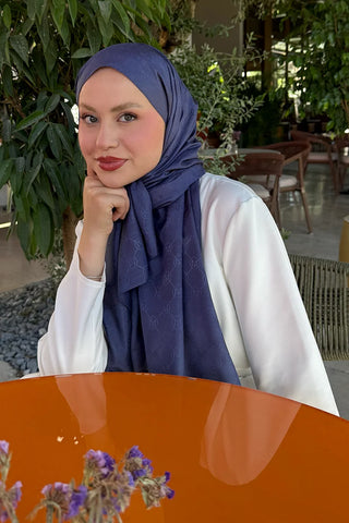 Monogram Jakar Şal - Mavi
