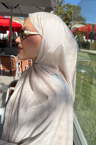 Monogram Jakar Şal - Nude