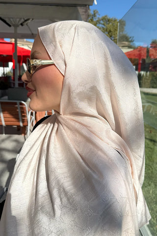 Monogram Jakar Şal - Nude