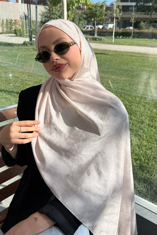 Monogram Jakar Şal - Nude