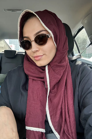 Müslin Şal - Bordo