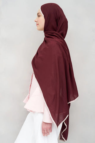Müslin Şal - Bordo