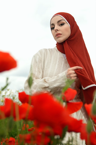 Müslin Şal - Bordo