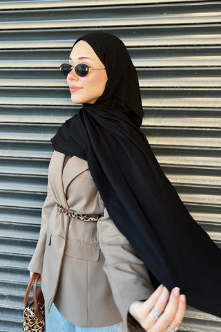 Müslin Şal - Siyah / Siyah