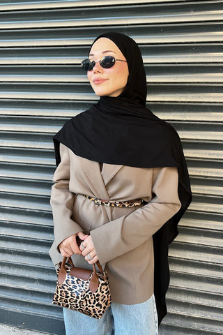 Müslin Şal - Siyah / Siyah