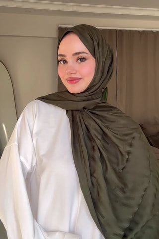 Naiya Jakar Şal Line Desen - Haki