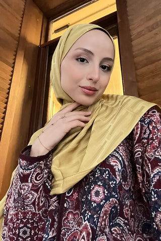 Naiya Jakar Şal Line Desen - Hardal