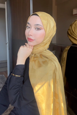 Naiya Jakar Şal Wave Desen - Hardal