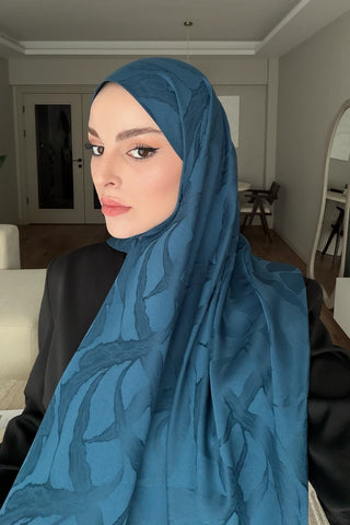 Naiya Jakar Şal Wave Desen - Petrol
