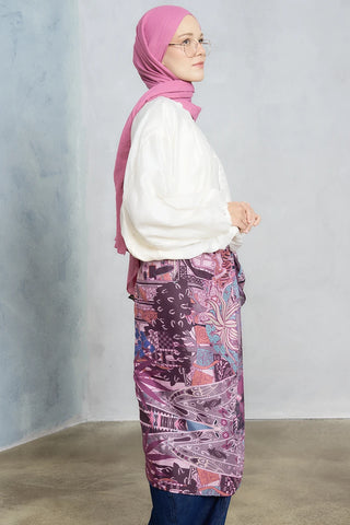 Palm Desen Omuz Şalı - Mürdüm