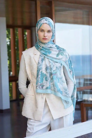 Passionate Lush Desen Şal - Açık Mavi