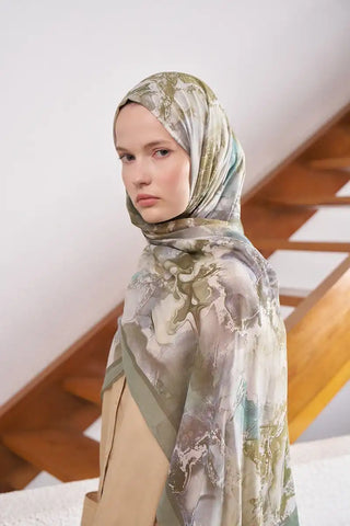 Passionate Solstice Desen Şal - Yeşil