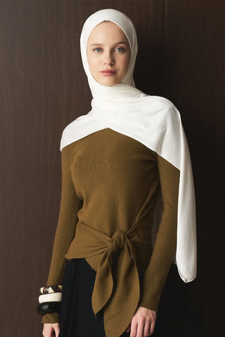 Penye Şal - Kırık Beyaz