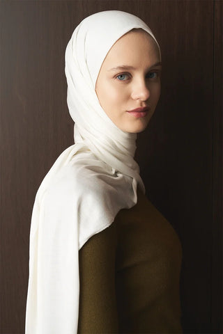 Penye Şal - Kırık Beyaz