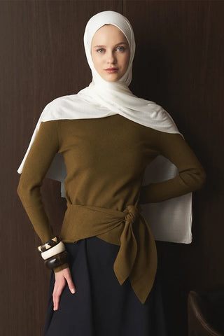 Penye Şal - Kırık Beyaz