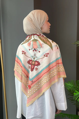 Poise Desen Omuz Şalı - Somon