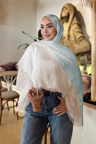 Premium Glow Jakar Şal Ağaç Kabuğu - Gri