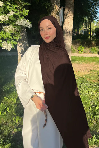 Premium Glow Jakar Şal Ağaç Kabuğu - Kahverengi