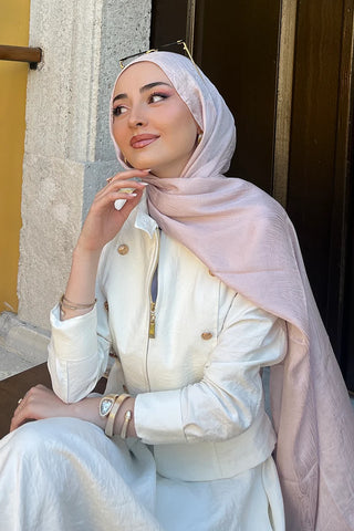 Premium Glow Jakar Şal Ağaç Kabuğu - Pembe