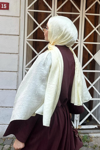 Premium Glow Jakar Şal Ağaç Kabuğu - Taş