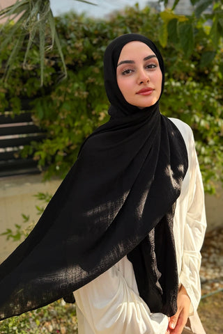 Premium Glow Jakar Şal Ağaç Kabuğu - Siyah