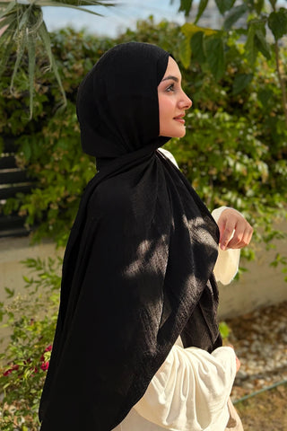 Premium Glow Jakar Şal Ağaç Kabuğu - Siyah
