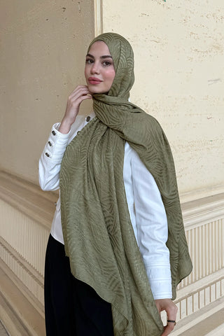 Premium Glow Jakar Şal Çizgi - Nefti