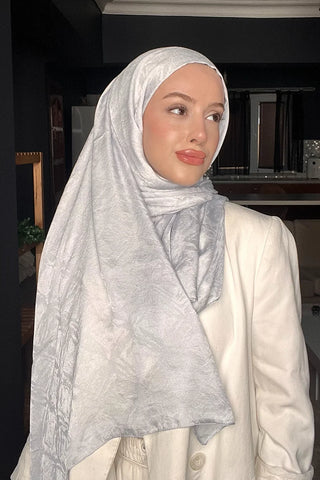 Premium Glow Jakar Şal Dama - İnci