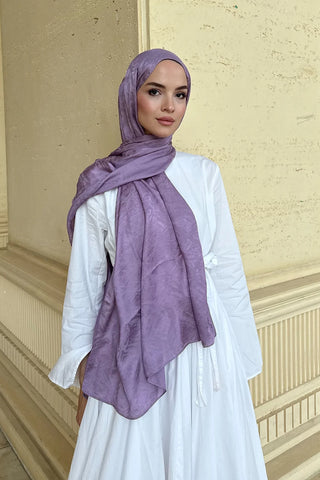 Premium Glow Jakar Şal Dama - Lavanta